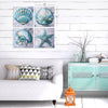 Coastal Beach Seashells Starfish Canvas Art - 24" x 24"
